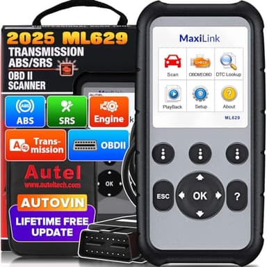 Autel MaxiLink ML629 Outils de Diagnostic Scanner OBD2 Diagnostic Voiture pour ABS, SRS, Moteur et Transmission Système avec Auto VIN, Chercher DTC, Test prêt - Version Améliorée de ML619