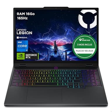 Lenovo Legion 5 15IRX10 - Ordinateur Portable Gaming 15.1'' OLED WQXGA 165Hz (Intel Core i7-13650HX, RAM 16Go, SSD 1To, NVIDIA RTX 5060 8GB, Windows 11) Clavier rétroéclairé RGB AZERTY Français - Noir