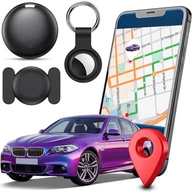 JTLEU Traceur GPS Voiture,Air Tracker Android e iOS,Tracker de Voiture Magnétique étanche Traceur GPS Android sans Abonnement,Localisateurs D'Objets Bluetooth Smart Tag pour Valises/Clés (Noir)