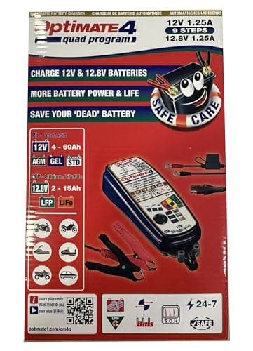 Tecmate Chargeur de batterie Optimate TM630 - Quad Programme - Valid FOR Lead Acid & Lithium LIFEPO4