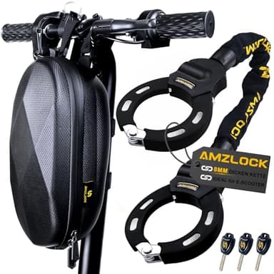 AMZLOCK Antivol Trotinette Electrique, Antivol Velo 8mm, Cadenas Clé avec Sac, Menottes Antivol pour Trottinette Électrique Ninebot, Xiaomi, NIU