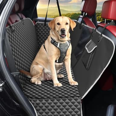 KYG Housse de Siège pour Chien, Protection Voiture Chien Protege Banquette Arriere Antidérapant et Imperméable avec Fenêtre de Visualisation,Protection Coffre Universelle Voiture 135x140x32cm