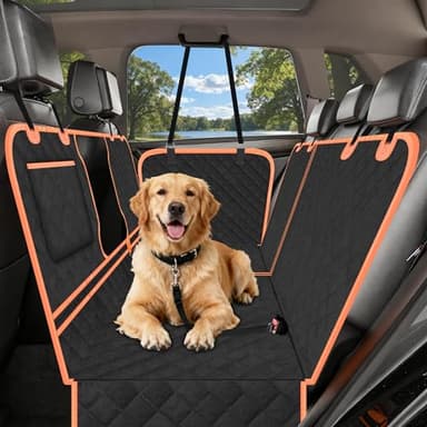 CIYYFVA 8 en 1 Housses de Siège d'auto pour Chien, Protection Banquette d'arrière Tansport en Voiture avec Fenêtre de Visualisation Protection Coffre Universelle Voiture 133X148cm Noir