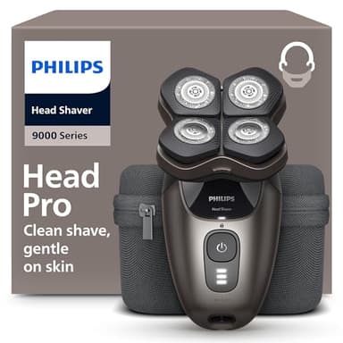 Philips Head Shaver Pro 9000 Series - Rasoir pour la tête d'hommes et femmes, tête flexible 360°, lames ComfortCut, rasage efficace tout en douceur pour la peau, idéal en cadeau, modèle HS9980/15