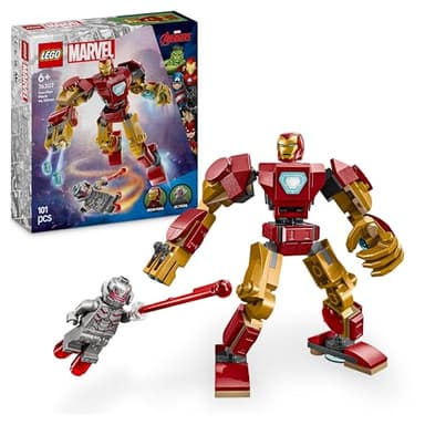 LEGO | Marvel Le Robot d’Iron Man Contre Ultron - Jouet de Construction avec Minifigurines de Super Héros - Stimule Le Jeu de Rôle - Idée de Cadeau d'anniversaire pour Garçon dès 6 Ans 76307