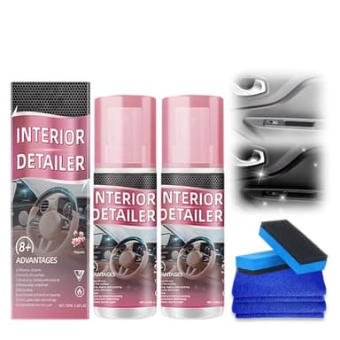 Polish Voiture Rayure, 2026 Neu Kit Nettoyage Voiture Pour Plastiques Intérieurs Avec Chiffon et Eponge Microfibre, Nettoyant Intérieur Spray pour Tableau Bord, Tissus, Simili Cuir (2Pcs)