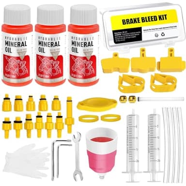 Kit Purge Frein pour Shimano, Tektro, Magura, kit de Dégonflage de Frein à Disque Hydraulique Bike Liquid Avec Liquide de Frein Minéral (180ml)