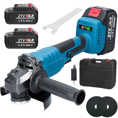 Meuleuse d'angle Sans Fil 125 MM, Disqueuse Sans Fil pour Batterie Makita, 23000RPM Moteur Brushless, pour Couper, Polir et Poncer, avec 2 Batteries