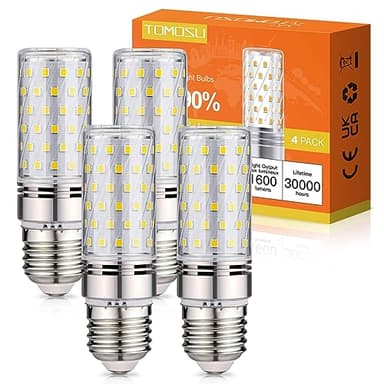 Tomosu Ampoule LED E27 Blanc Froid 6000K 1600LM, 16W Ampoules LED Équivalent 150W Lampe Halogène, AC 220-240V, Non-dimmable, Gros culot à vis E27 Maïs LED, Lot de 4