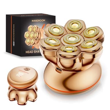 MAXGROOM® PRO Rasoir Tete Chauve Homme,2025 Rasoir Crane,Tondeuse Crâne,Cadeau Homme pour Papa et Mari,Lames en Titane,1400mAh,Autonomie de 140 minutes,8800RPM,Augmentation de 55%