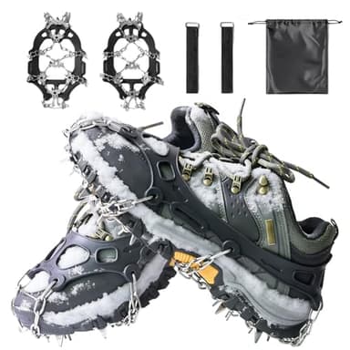 Crampons pour bottes de randonnée, 24 crampons antidérapants en acier inoxydable pour chaussures et bottes, crampons de traction durables pour la marche, le jogging, l'escalade et la randonnée
