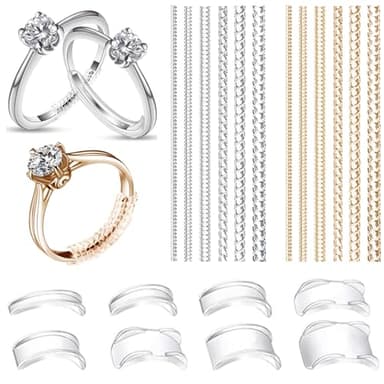 Soodyoow 20 Pièces Reducteur de Bague, Ajusteur de Bague Invisible, Retrecisseur Bague Invisible pour Hommes et Femmes, Tailles Adaptateur Bague Trop Grande