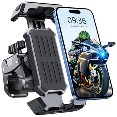 CIRYCASE Support Telephone Velo, [Installation 3S & Anti-Vibration Ultime] Support Telephone Moto, 360° Rotation & Pince de Guidon Robuste Améliorée, Porte Téléphone Vélo pour 4,7-6,8” Smartphones