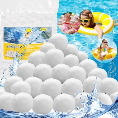 Balles Filtrantes de Piscine1300g, Balles Filtrantes de Médias pour Piscines,Les Boules de Filtration Remplacent 45kg de Sable dans Les Systèmes de Filtration Tels Que Les Piscines