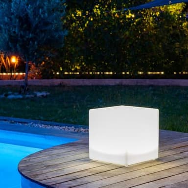 GuirLED - Cube LED Solaire & Étanche RGB+W 40 cm 100% Autonome & Télécommandé