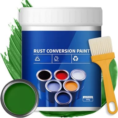 Eowduk Peinture antirouille intempéries pour métal, peinture de conversion de rouille 300/500g, décapant antirouille 4-en-1 avec brosse pour métal, voiture, équipement industriel, pas de mélange