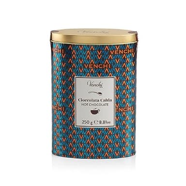 Venchi - Préparation pour Chocolat Chaud en Boîte métal, poudre de cacao avec 22-24 % de beurre de cacao, 250 g, sans gluten, sans colorants, sans conservateurs, idée cadeau hiver