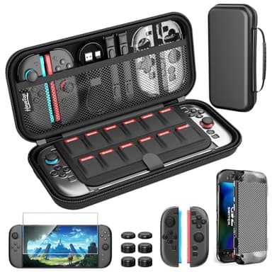 HEYSTOP Étui de Protection pour Nintendo Switch 2, Kit D'étui Portable avec Coque PC et Housse TPU pour Nintendo Switch 2 Joycon, Peut Contenir Une Variété D'accessoires Switch 2