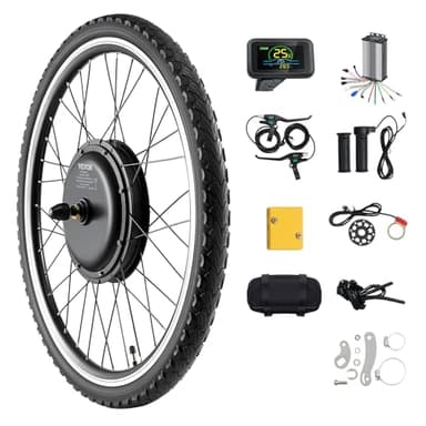 VEVOR Kit Conversion de Vélo Électrique, 1000 W, Moteur de Moyeu de Roue Avant 48 V 420 tr/min 650 mm avec Contrôleur de Vitesse, Poignée d'Accélérateur, Écran LCD, Système PAS, pour Vélo de Route