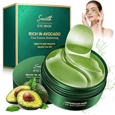 60 Pcs Patch Yeux Collagene, Patches Yeux Hydratants Avocat pour Réduire les Cernes, Les Poches et Les Signes de Fatigue, Eye Patch Hydrogel pour Convient Aux Femmes et Aux Hommes