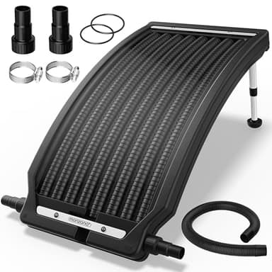 Monzana Panneau de Chauffage Solaire 112x55x14cm 10.000L/h réglable 32/38mm raccord PEHD résistant UV Chauffage Piscine écologique collecteur capteur