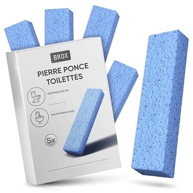 BROX Pumice Stone Pierre de nettoyage pour toilettes, salle de bain, cuisine et soins des pieds, bleu (lot de 5)