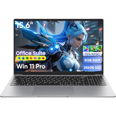 Brhona 15,6" Ordinateur Portable Win11 Pro avec 8 Go de RAM,SSD 256 Go,MS Office 365,écran 100% sRGB,processeur N4000,Wi-FI 5 Double Bande,Bluetooth 4.2,USB-A,HDMI,écran FHD 1920 x 1080 (8GB+256 SSD)