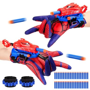 Braxel Spid-ER Jouet Garcon 3 4 5 6 7 Ans, Lot de 2 Lance Toile Spid_ER Jouet Enfant 3-10 Ans Garçon Cadeau Garcon Fille 3-12 Ans Gants Deguisement Spid-ER Enfant Cadeau Paques Jeux Exterieur Enfants