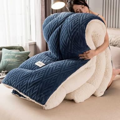 YWQJL Edredon Gonflant Duvet Couette Lourde Et Chaude Couverture Polaire Doux Et Confortable Couette en Tissu De Cachemire 220x240 Couverture Hiver Chaude(#3,110x150cm/1kg)