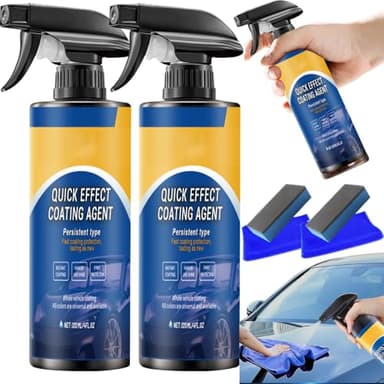 Spray Céramique Voiture, Spray Plastiques Intérieurs Finition, Polish Voiture Protection Anti-Rayures, Protection de Revêtement Voiture Coating Spray avec Chiffon Microfibre (2 PCS)
