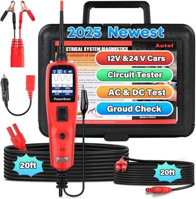 Autel PowerScan PS100 Kit Sonde Circuit, Outil Diagnostic du Système Électrique, Disjoncteur Intégré, Résistance au Courant AC/DC Facile à Lire, Test Continuité/Sonde/Signal [Que Anglais]