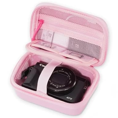 ProCase Étui pour Appareil Photo Compact, Sacoche pour Canon PowerShot SX740 HS/Canon G7X Mark III Mark II/Kodak Pixpro C1/Sony ZV-1/Panasonic Lumix TZ99, Housse pour l'appareil Photo Numérique -Rose