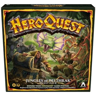Avalon Hill HeroQuest Jungle of Delthrak Quest Pack Jeu de rôle à partir de 14 Ans 2 à 5 Joueurs Nécessite Un système de Jeu HeroQuest pour Jouer