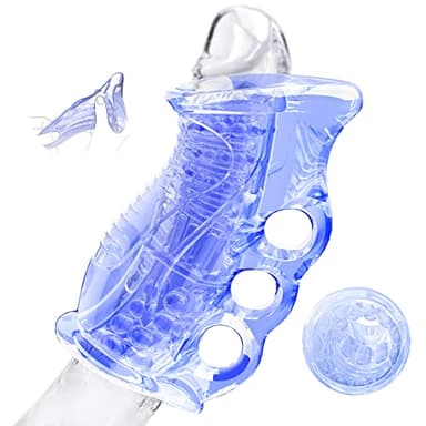 Yadonis Masturbateur Masculin Sex Toys pour Adultes Pocket Anal Sex pour Hommes Masturbation Sex Training Tool Massager Jouet, Bleu Transparent