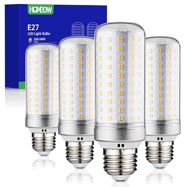HOMEOW Ampoule E27 LED Blanc Chaud 3000K, 25W 2500LM, Équivalent 200W Lampe Traditionnelle, Économie D'énergie Intérieur LED E27 Maïs, Non Dimmable, AC 220-240V, Lot de 4