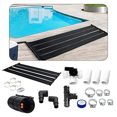 AREBOS Chauffage Solaire | 2 pièces | Collecteur Solaire Chauffage de Piscine | Kit de 2 pièces | 300x66 cm | Plastique résistant aux UV | Noir | Extensible à volonté | Kit de dérivation Inclus