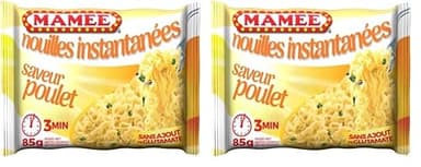 Mamee Nouilles instantanées, saveur poulet - Le sachet de 85g (Lot de 2)