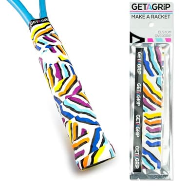 GET A GRIP - Surgrip Customisé pour Raquettes de Tennis - Overgrip de Tennis Antidérapant/Séchage Rapide, Ruban Grip pour Raquette de Padel, Badminton (Serve & Vibe, 1 Grip)