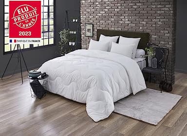 DODO - Couette Tempérée 240x260 cm - Convient 2 Personnes - Anti-Acariens - Tissu 100% Polyester Recyclé - Garnissage Synthétique Polyester Thermolite Lin Protect - Lavable en Machine à 40°C