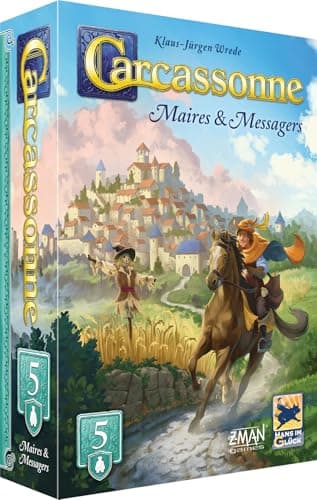 Asmodee - Carcassonne - Extension 5 Maires & Messagers - Hans im Glück - Jeu de société de stratégie - Adultes et Enfants dès 7 Ans - 2 à 6 Joueurs - 45 Min - Version Française