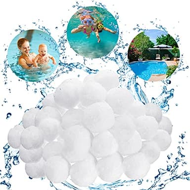JOYUE Boules de Filtre de Piscine, 500g Balles Filtrantes au Lieu de 18 Kg de Sable Filtrant, Média Filtre à Fibres pour Piscine Filtres à Sable Filtrage de l'eau