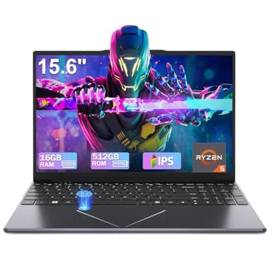 Ordinateur Portable de 15,6" Ryzen 5 3500U Processeur 16 Go DDR4 512 Go SSD, PC Portable Graphique Intégré Laptop PC avec Prise en Charge Touch ID 2.4/5G WiFi Bluetooth USB 3.0 * 2, Mini HDMI