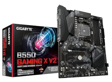 GIGABYTE B550 Gaming X V2 Carte mère - Processeurs AMD Ryzen 5000, VRM 10+3 phases, jusqu'à 4733 MHz DDR4, 1xPCIe 4.0 + 1xPCIe 3.0 M.2, LAN 1GbE, USB 3.2 Gen 2