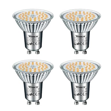 WSMCN Ampoule LED GU10 PAR16 Blanc Chaud 3000 Kelvin 10W Équivalent à 140W Lampe Halogène, Réflecteur non dimmable AC 230V Ampoules LED Spot, 1050 Lumens Angle de Faisceau 120°, Lot de 4