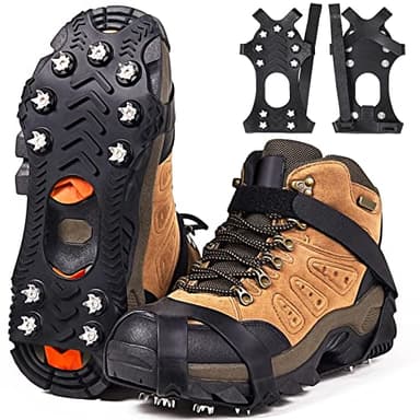 Crampons, Crampon Chaussures Neige et Glace de Randonnée, Antiderapant Hiver Verglas Marcher [Acier-Inoxydable]