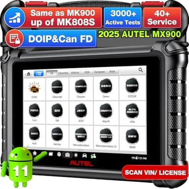 Autel MaxiCheck MX900 Valise Diagnostic Auto, 2025 Mêmes Fonctions Que MK900 MK900BT, Version Améliorée de MK808BT MK808S MX808S, 3000+ Tests Actifs, DoIP & Can FD, 40+ Services, Tous Systèmes, 11OS