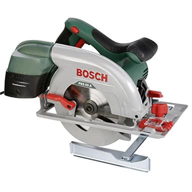 Bosch Home and Garden Scie circulaire filaire - PKS 55 A (1200W, livrée avec lame pour bois, butée Parallèle, emballage carton) Vert 25,4 cm