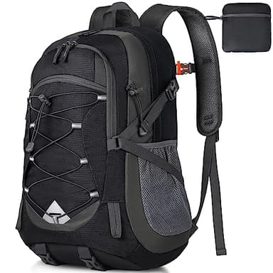 IGOLUMON Sac à Dos Randonnée Homme Femme 40L Ultraléger Pliable Grande Sac à Dos Voyage Sac à Dos pour Trekking Sport Camping,Noir