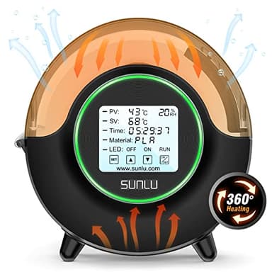 [Fabricant] SUNLU Boîte de Séchage pour Filament d'Imprimante 3D, Mise à Jour FilaDryer S2, Garder au Sec pendant l'Impression 3D, Chauffage à 360°, Stockage de Filament, Noir