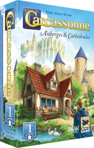 Asmodee - Carcassonne - Extension 1 : Auberges & Cathédrales - Hans im Glück - Jeu de société de stratégie - Dès 7 Ans - 2 à 6 Joueurs - 55 Min - Version Française